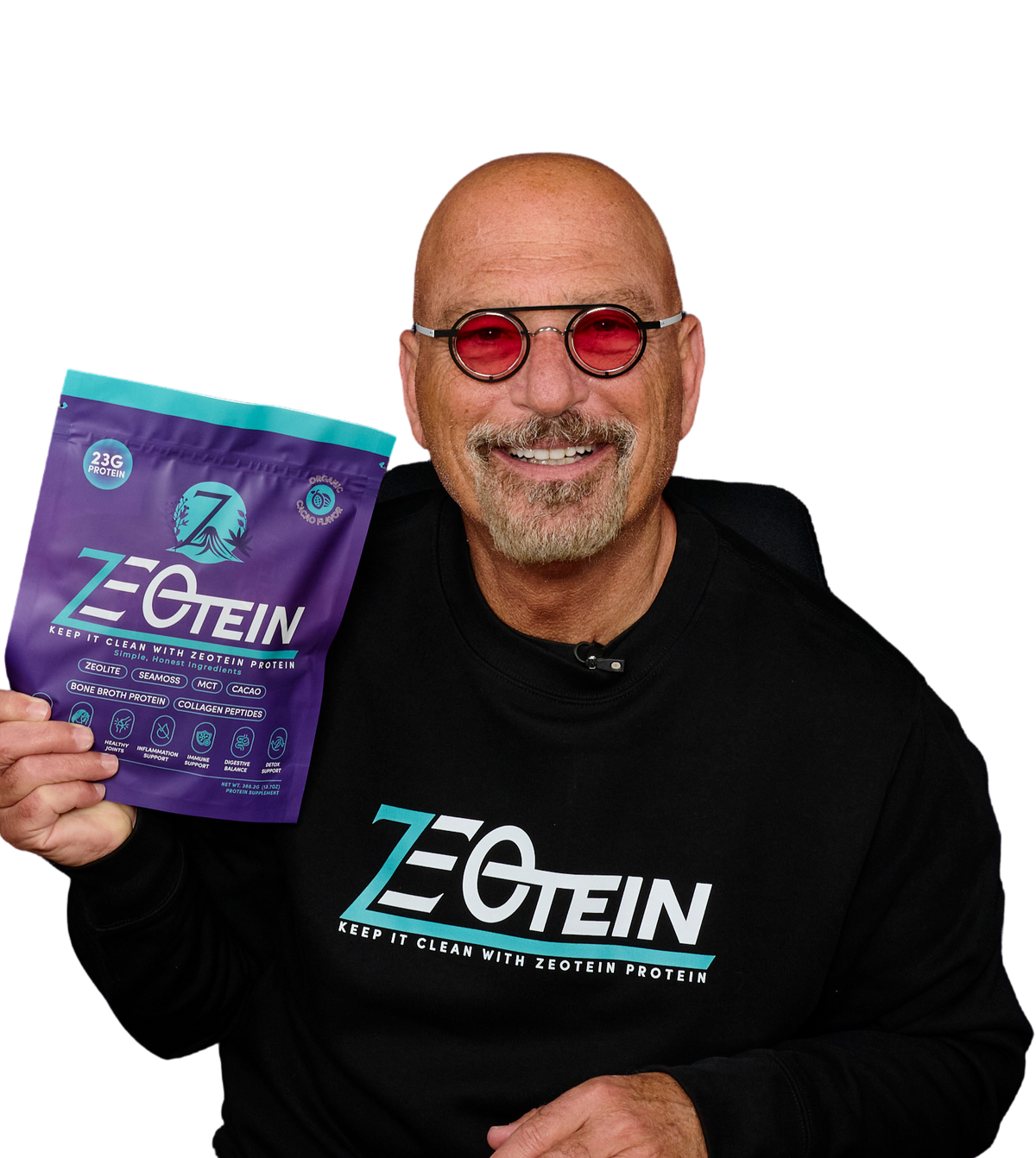 Howie Mandel holding Zeotein